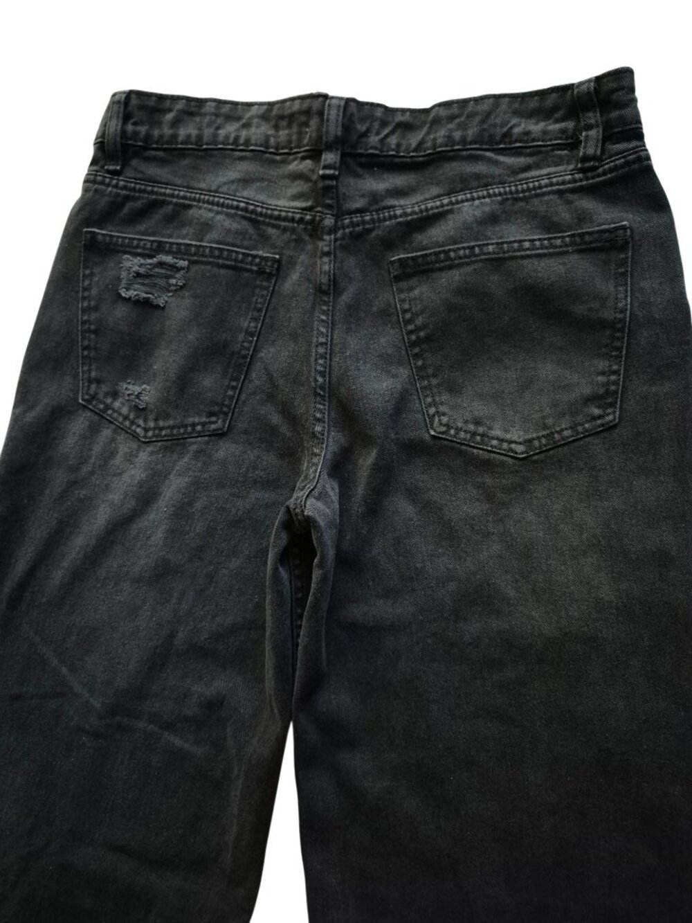 Refuge Denim Skater Y2K Wide leg Distressed Black Jeans Streetwear Size 03 - Picture 5 of 14